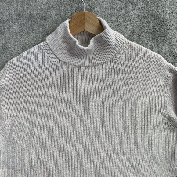 Lululemon Sweater Womens 2 Ribbed Merino Wool Blend Turtleneck Heathered Natural - Picture 4 of 8